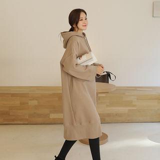 Fleece-lined Long Hoodie Dress