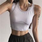Mock Two-piece Contrast Stitching Crop Tank Top