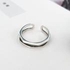 Geometric Sterling Silver Open Ring 1pc - Silver - One Size