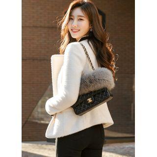 Zip-detail Furry Rider Jacket