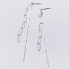 925 Sterling Silver Chained Fringed Earring 1 Pair - S925 Silver - One Size