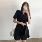 Short-sleeve Lapel Romper