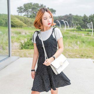 Spaghetti-strap Dot Pattern Dress