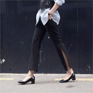 Slit-detail Boot-cut Pants