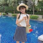 Set: Cropped Tank Top + Striped A-line Skirt