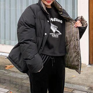 Reversible Plaid Padded Jacket