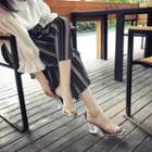 Transparent Ankle-strap Block Heel Sandals