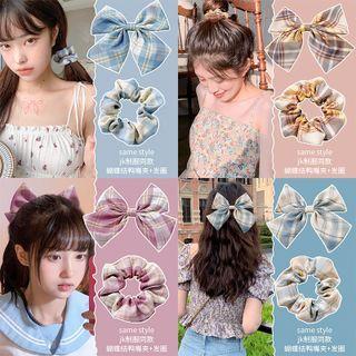 Plaid Bow Hair Clip / Scrunchie / Set