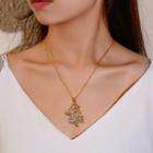 Alloy Zodiac Pendant Necklace 01-7668 - Gold - One Size