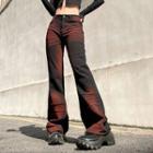 Low-rise Two-tone Boot-cut Pants