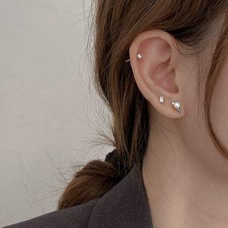 925 Sterling Silver Faux Pearl / Rhinestone Earring