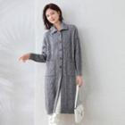 Lapel Long-sleeve Knit Sweater