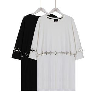 Elbow-sleeve Hoop Detail Tunic