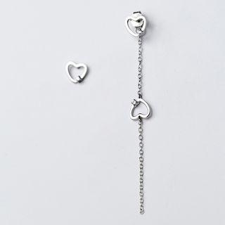 925 Sterling Silver Rhinestone Heart Ear Jacket