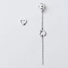 925 Sterling Silver Rhinestone Heart Ear Jacket