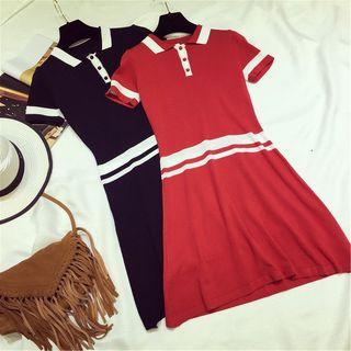 Striped Polo Knit Dress