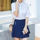 Flap-front Buttoned Shorts