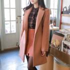 Wool Blend Wrap Coat With Sash