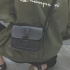 Retro Faux Leather Stitched Toggle Button Shoulder Bag