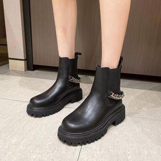 Chain Platform Short Chelsea Boots