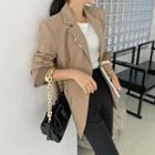 Single-button Tag-detail Blazer