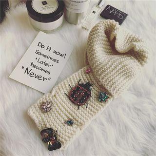 Embellished Knit Scarf