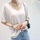 Short-sleeve Linen Blouse T-shirt