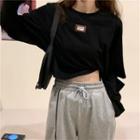 Cut-out Long-sleeve T-shirt / Jogger Pants