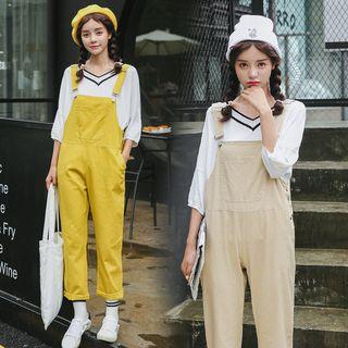 Pocketed Pinafore Jumpsuit