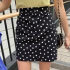 Polka-dot H-line Miniskirt