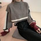 Cropped Sweater / A-line Midi Skirt
