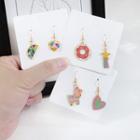 Color Block Drop Earring / Clip On Earring