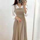 Mini Shirtdress / Pleated Midi A-line Overall Dress