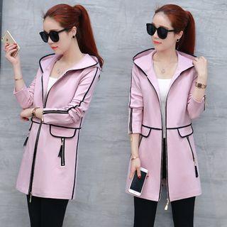 Hooded Lace Trench Jacket