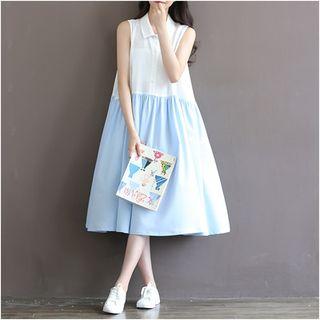 Panel Sleeveless Chiffon Dress