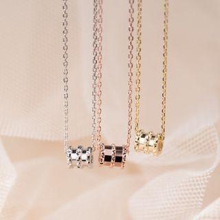 S925 Sterling Silver Cylinder Pendant Necklace