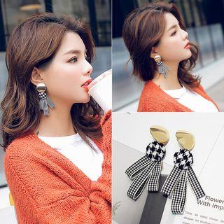 Plaid Drop Earring