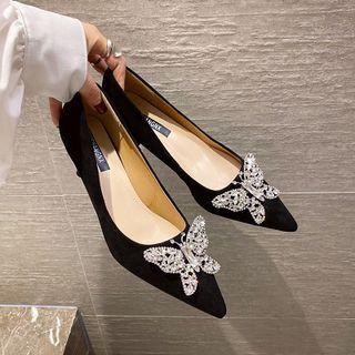 Rhinestone Butterfly Pumps