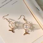 Glass Ball Alloy Whale Tail Dangle Earring As Shown In Figure - One Size