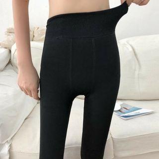 Fleece-lined Leggings Fleece Lining - Black - One Size