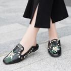 Convertible Embellished Embroidery Mules
