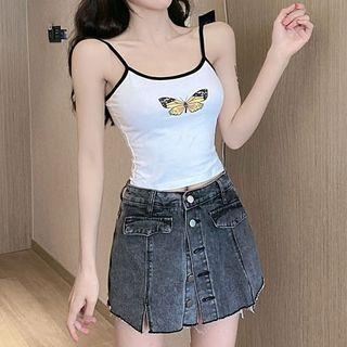 Butterfly Camisole Top / Denim Skort