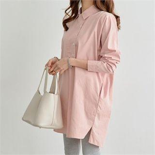 Button-detail Loose-fit Shirtdress