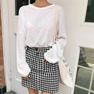 Cotton Gingham Miniskirt