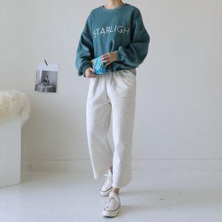 Set: Letter Sweatshirt + Wide Sweatpants