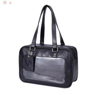 Faux Leather Zip Carryall Bag