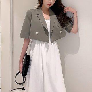 Cropped Blazer / Sleeveless Dress