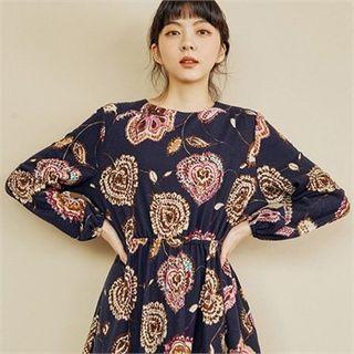 Paisley Print Brushed Fleece Dress