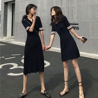 Short-sleeve Mini Knit Dress / Short-sleeve Midi Knit Dress