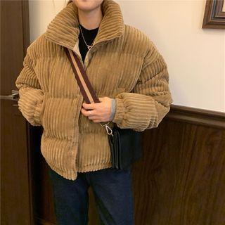 Corduroy Padded Jacket Black - One Size